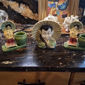 SET OF 3 RARE VINTAGE  SHAWNEE POTTERY FROM THE 40S